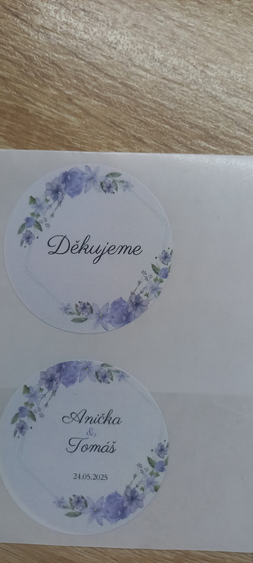 Samolepky arch - s nápisem Děkujeme