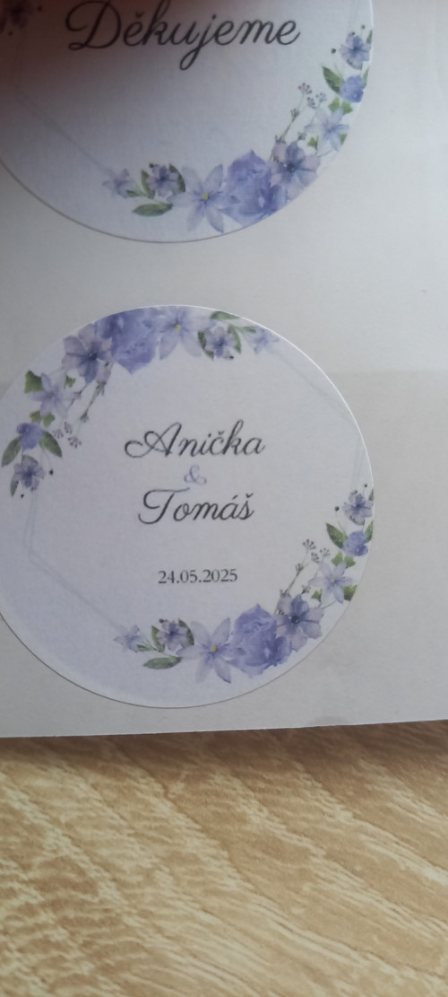 Samolepky arch - Jména a datum na přání