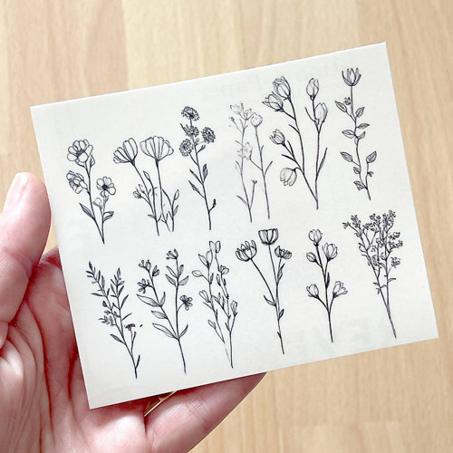 Dočasné tetovačky Tiny Tattoos Květy T0026