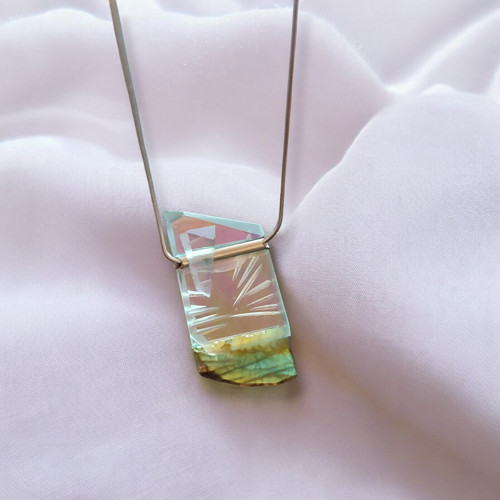 Náhrdelník - Labradorit glass — foto 1