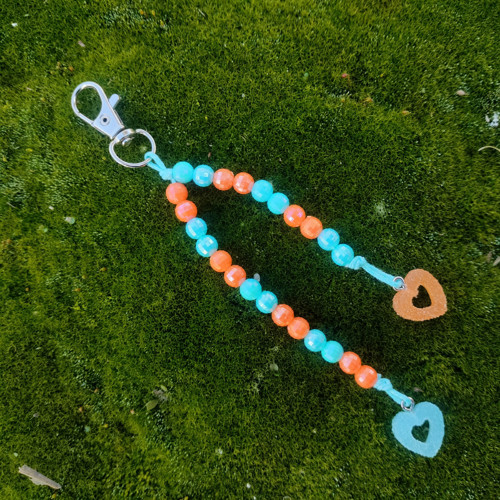 Modro-oranžová cukrová srdíčka