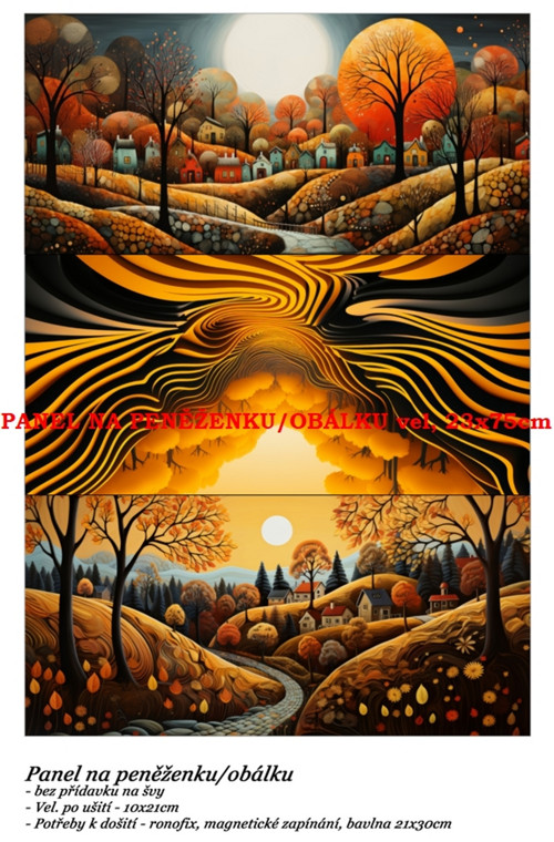 Panel na peněženku či obálku bavlna