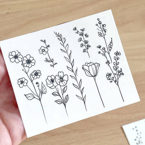 Dočasné tetovačky Tiny Tattoos Květy T0026