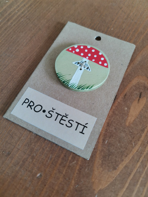 Knoflík pro štěstí - muchomůrka