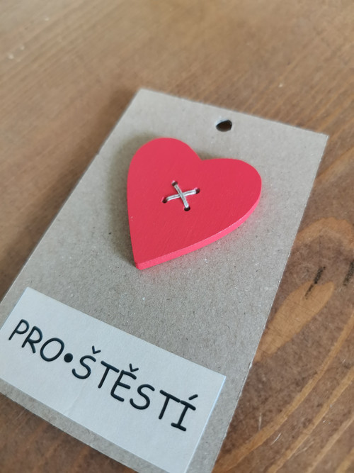 Knoflík pro štěstí - srdíčko