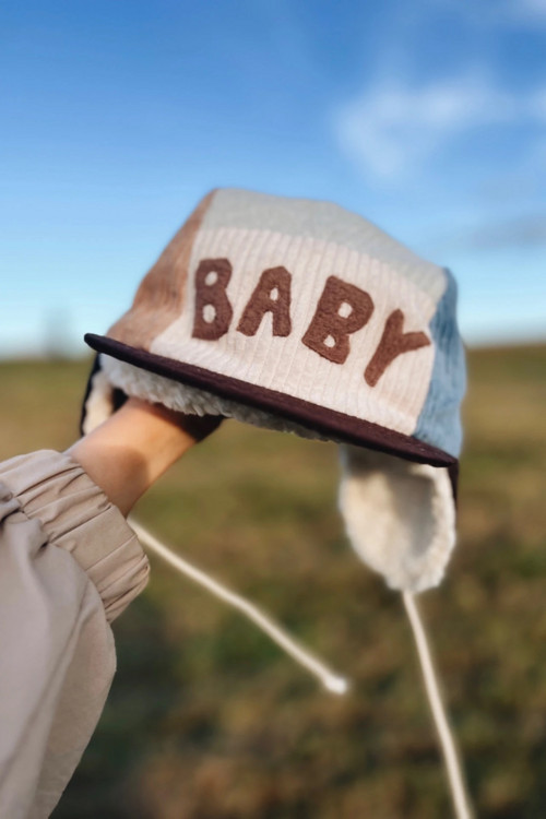 Zimní dětská čepice, kšiltovka s klapkami BABY