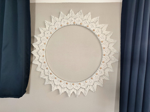 Macramé dekorace na zeď, SLUNCE