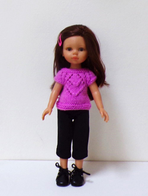 Fuchsiový svetřík a bermudy Paola Reina 32 cm