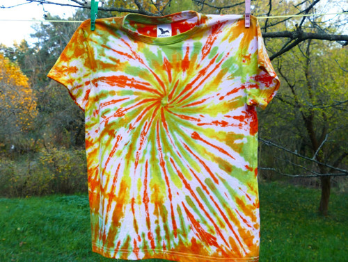 Dětské batikované tričko Orange Happy, XL