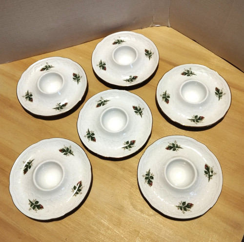 Vintage porcelánový talířek na vajíčko Růže