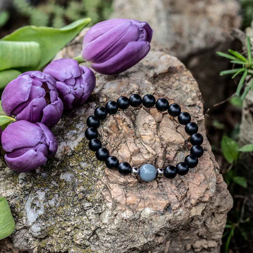 Minerální náramek - Onyx a aventurín