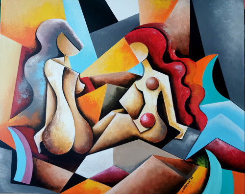 "Girly talk", (Dívčí pokec) 100x80