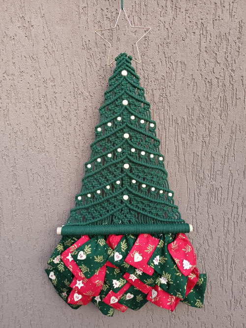 Adventní kalendář, vánoční stromeček, macramé — foto 1