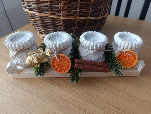 Adventní svícen bílý