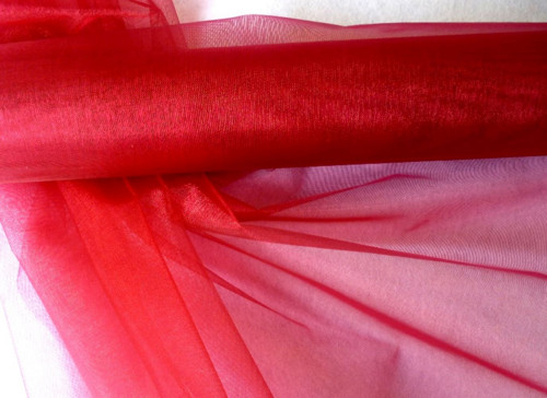 Organza malinová neobroubená-zbytek 97 cm