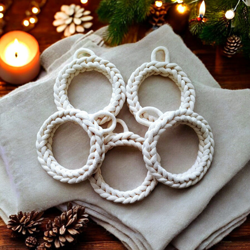 Pletený mini věneček barva slonová kost 15 cm
