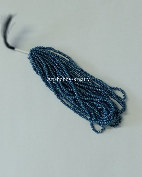 Charlotte Beads 8/0 - Modrá s bílým listrem, 5 g