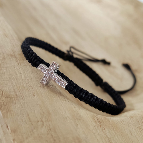 Náramek shamballa ochranný s křížkem