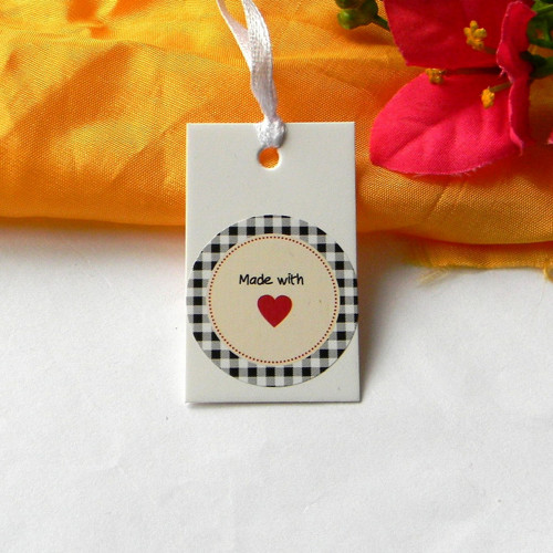 PV-015 Papírová visačka-MADE WITH LOVE - 1ks