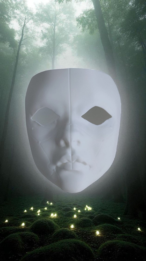 Halloween maska ​​1KS, ženská tvář, geisha