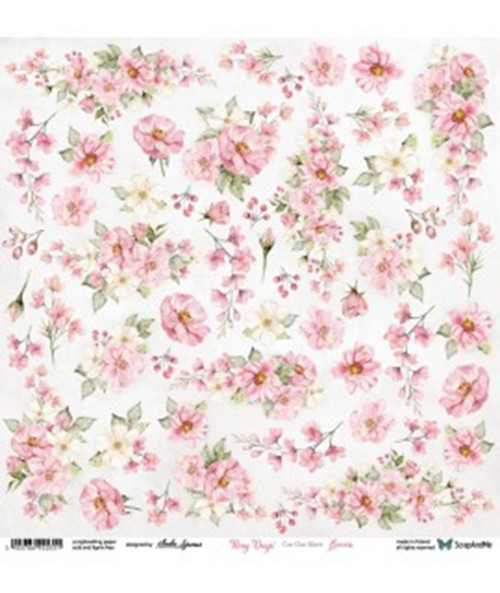 Rosy Days Flowers - papíry k vystřižení