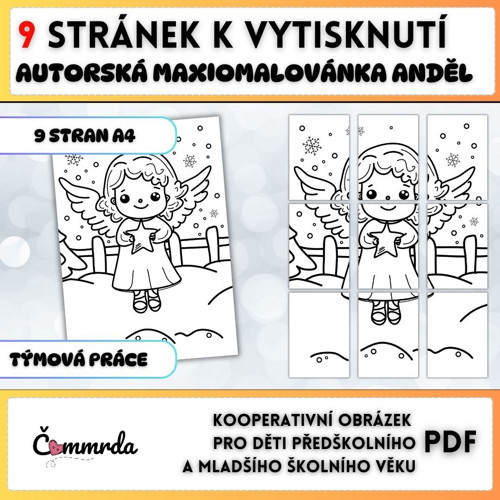 MAXI omalovánka anděl (PDF k tisku) — foto 1