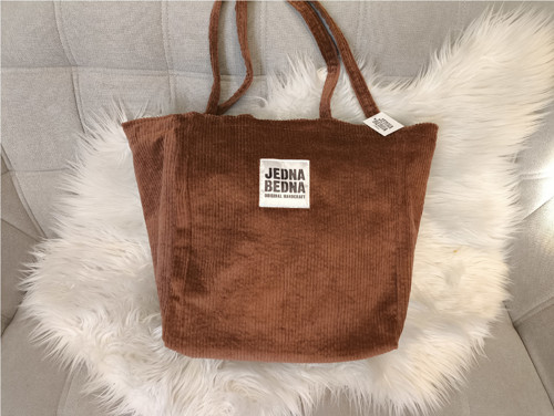 Manšestrová taška-Shopper - Terakota