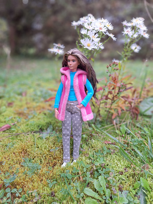 Barbie vestička s kapucí - růžová č-4