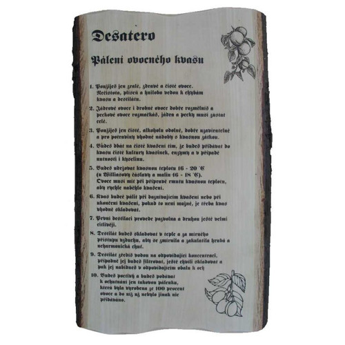700/ Desatero OVOCNÉHO kvasu - deska s kůrou