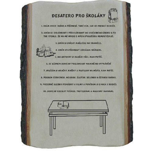 719/ Desateto pro ŠKOLÁKY - deska s kůrou