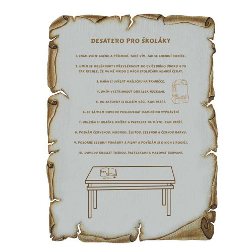 719/ Desateto pro ŠKOLÁKY - pergamen