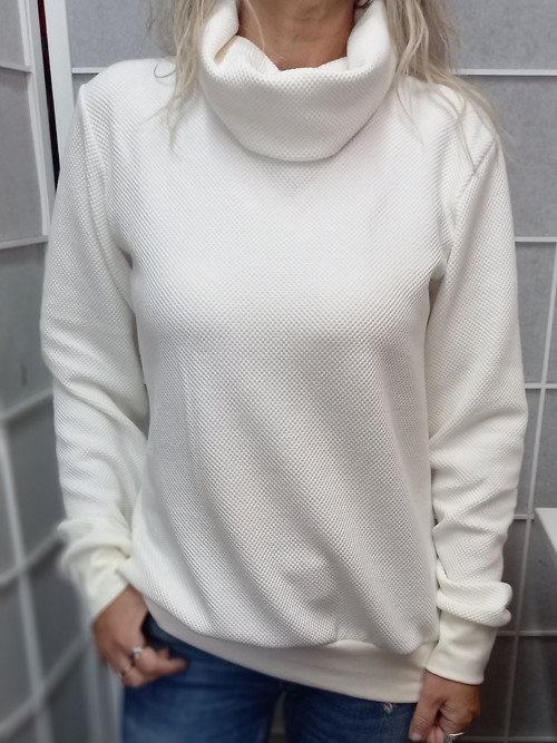 Mikina s rolákem smetana 3D teplakovina
