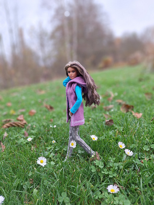 Barbie vestička s kapucí - fialová č-5