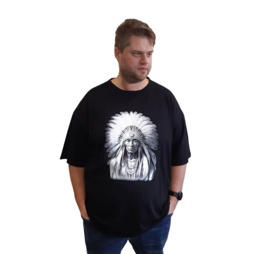 Pánské tričko Indián, černé, vel. 5XL