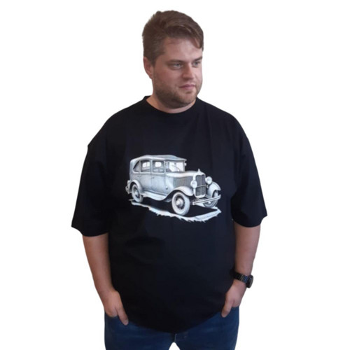 Pánské tričko Auto historické, černé, vel. 4XL
