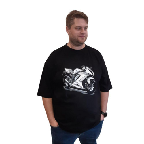Pánské tričko Sportovní motorka, černé, vel. 8XL