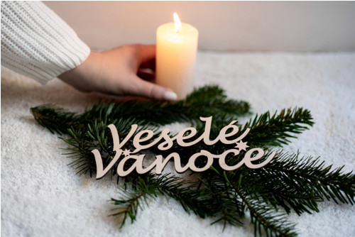 Dřevěný nápis Veselé Vánoce