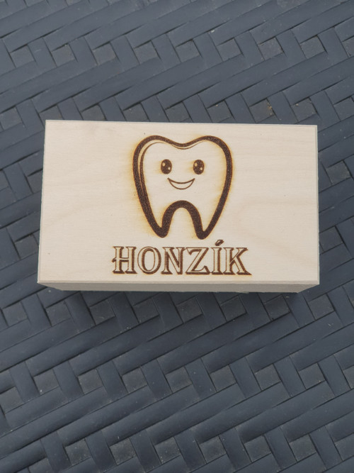 Originální dekorativní dřevěná krabička zubní víly