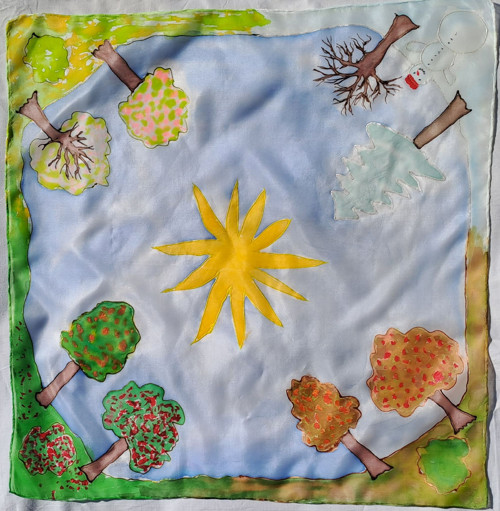 4 roční období - šátek 55 x 55