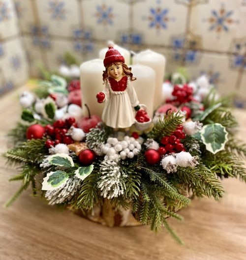 Adventní svícen Vánoční jablíčko — foto 1