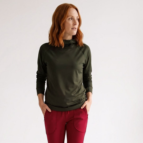 Dámské tričko s kapucí FLORENCE dark green
