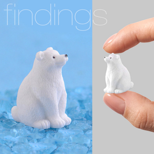 Mini polární medvíek resin-porcelán / 1 kus