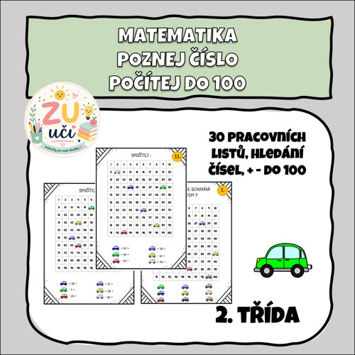 Stovková tabulka - Hravé počítání s autíčky
