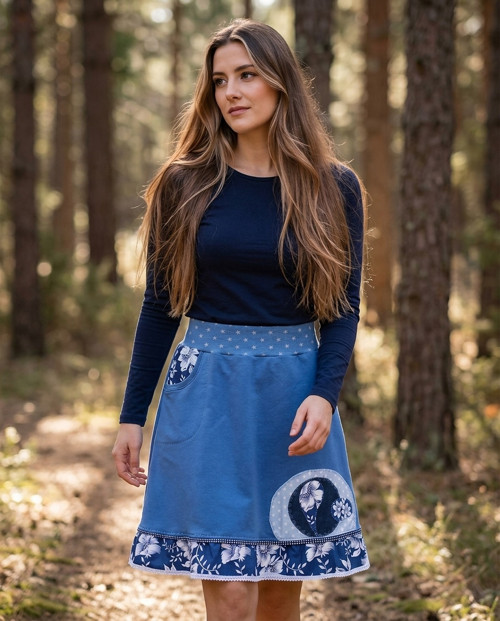 MODRÁ JE DOBRÁ (L/XL) - teplá sukně