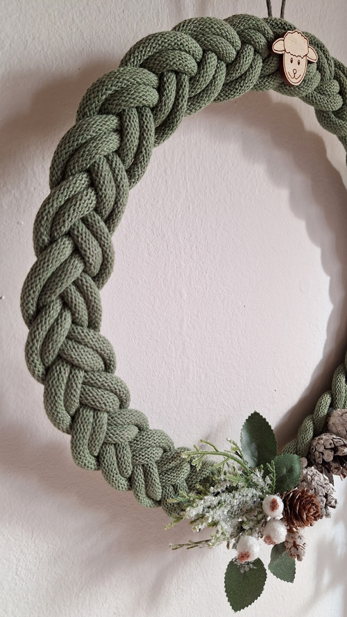 Boho vánoční věneček/zelený