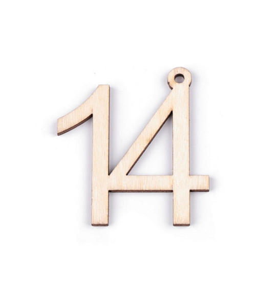 Dřevěné číslo 14 se závěsem