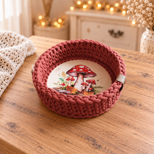 Podzimní kouzlo – košíček s muchomůrkami 20cm