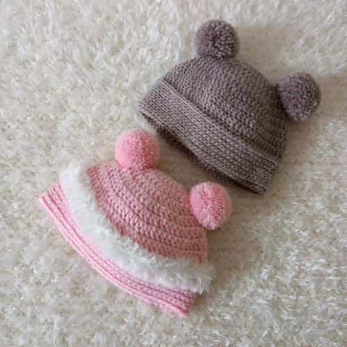 Čepička na newborn focení - růžová