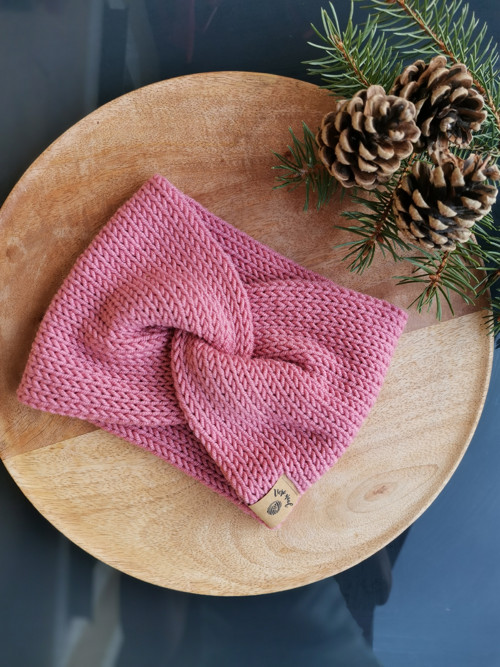 Twist merino čelenka - starorůžová