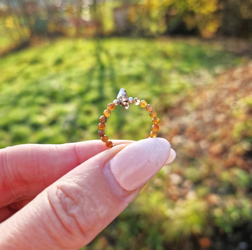 Diamant Herkimer*žlutý safír*Ag*prsten